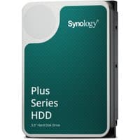 Synology 4TB NAS HDD with green label, white corner design, and Plus Series HDD text on a 3.5-inch SATA drive.