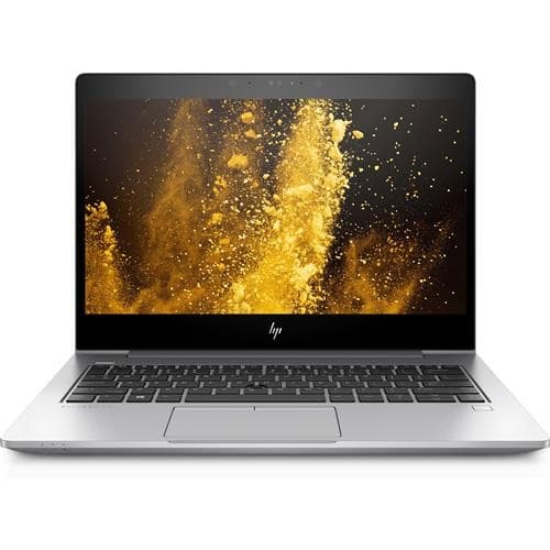 Silver HP EliteBook 830 G5 laptop with a 13-inch display, featuring an Intel Core i5-8350U processor, 16GB RAM, 256GB storage, and a sleek, modern design.