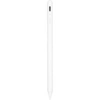 White Targus stylus pen, sleek design, lightweight, with a black tip and small button near the top.
