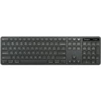 Black Targus EcoSmart AKB874NO keyboard, USB, QWERTY layout, Nordic design, slim profile, full number pad.