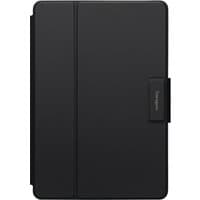 Black Targus THZ997GL flip tablet case, sleek design, vertical seam, magnetic closure tab with logo.