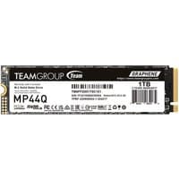Black and silver Team Group MP44Q 4TB M.2 NVMe SSD with PCIe 4.0 interface and QLC 3D NAND technology.