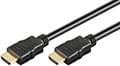 Black HDMI cable, 2 meters long, featuring standard HDMI Type A connectors with gold-plated ends for enhanced connectivity and durability.
