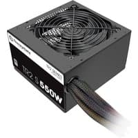 Black Thermaltake TR2 S 550W power supply unit with 20+4 pin ATX connector and cooling fan on top.