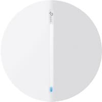 White TP-Link Festa F61 PoE device, circular design with central LED indicator and sleek finish.