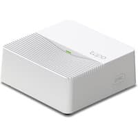 White TP-Link Tapo Smart Hub with ribbed top surface, LED indicator, and embossed logo on the side.