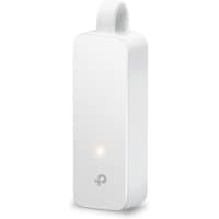 White TP-Link USB Type-C to RJ45 Gigabit Ethernet adapter with sleek rectangular design and small LED indicator.