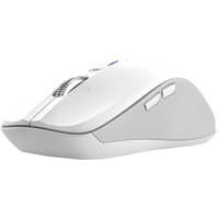 White Trust 25674 Bluetooth mouse, ambidextrous design, 3200 DPI, with side buttons and textured scroll wheel.