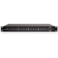 Ubiquiti ES-48-500W network switch, black, 48 Ethernet ports, rack-mountable, LED indicators on front panel