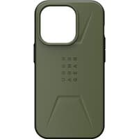 Green Urban Armor Gear Civilian MagSafe phone case with rugged texture and embossed logo, fits 15.5 cm (6.1") devices.