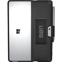 Black Urban Armor Gear Scout cover for 10.5" devices, rugged design with textured grip and UAG logo strap.