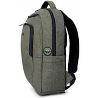 Khaki Urban Factory CYCLEE backpack, 15.6-inch, with black zippers, padded straps, and front pocket logo patch.