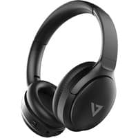 Black V7 HB800ANC wireless headphones with cushioned ear cups and adjustable headband, featuring USB Type connectivity.