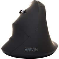Black V7 MW400L left-hand wireless vertical ergonomic mouse with USB interface and sleek curved design.