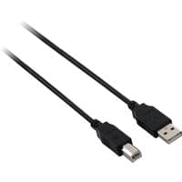 Black V7 USB 2.0 cable, 5m length, with USB A to B connectors, featuring a sleek and durable design.