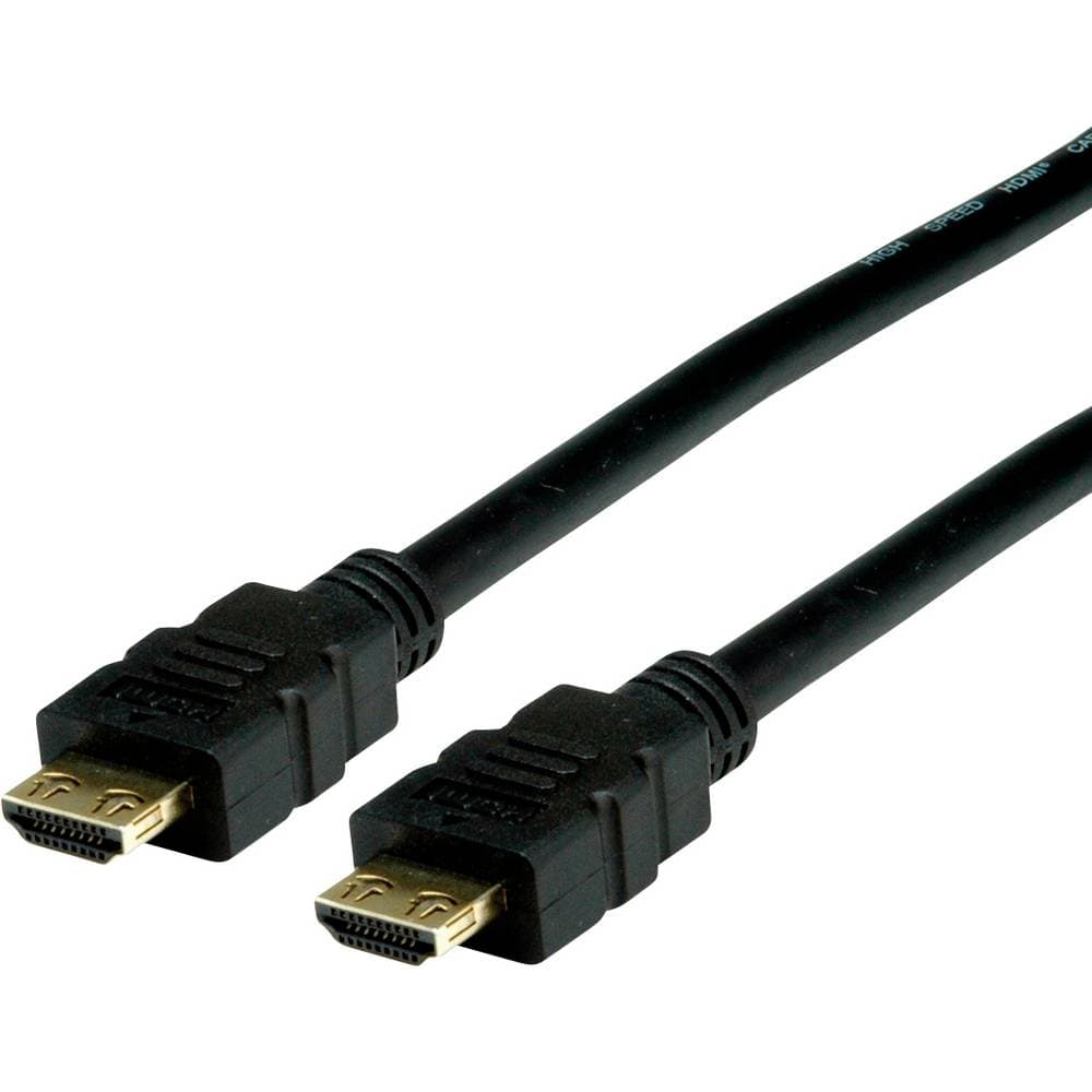 Black HDMI cable, 3 meters long, featuring two standard HDMI Type A connectors at each end, designed for high-definition video and audio transmission.