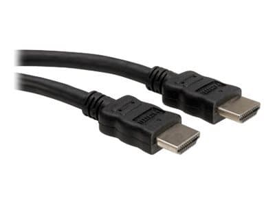 Black shielded HDMI cable, 2.00 meters long, featuring two connectors with a 4K UHD capability, designed for high-quality video and audio transmission.