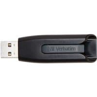 Black Verbatim V3 256 GB USB 3.0 drive with retractable connector and sleek design.