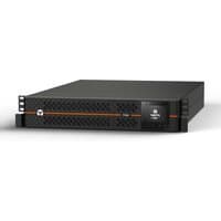 Black Vertiv Liebert Edge 1500VA UPS with LCD screen, orange accent line, and rack-mountable design.