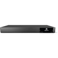 Black Vertiv PDU with 12 AC outlets, sleek rectangular design, and digital display on the front panel.