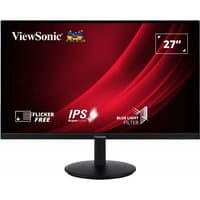 Black Viewsonic VG2709-2K-MHD-2 monitor, 27" screen, slim bezels, Quad HD display, round base stand.