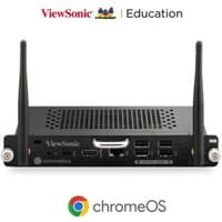 Viewsonic VPC15-C53-G1 Slot-in PC with dual antennas, black casing, multiple ports, and ChromeOS logo.