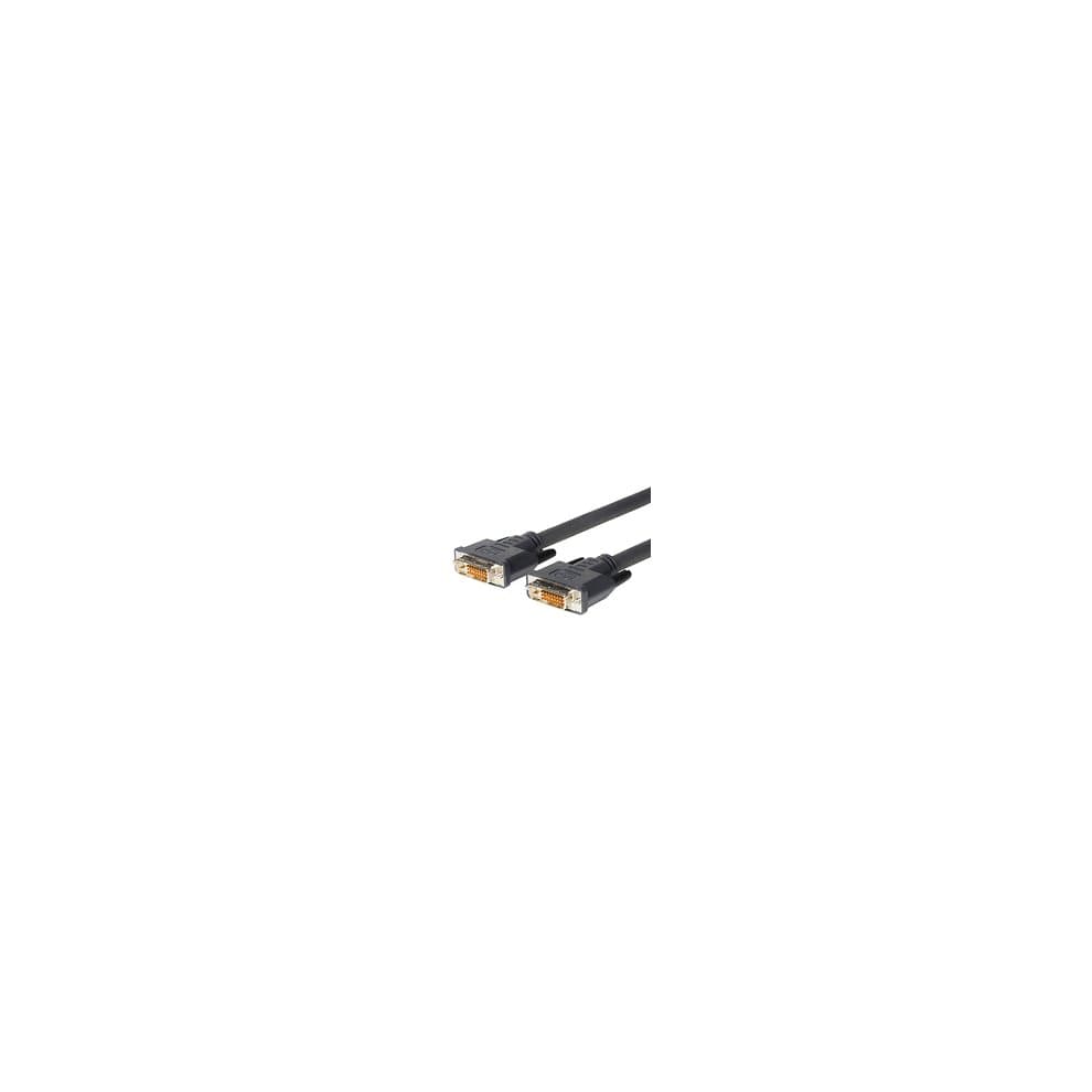 Black DVI-D cable, 3 meters long, featuring sturdy connectors with gold-plated pins for optimal signal transmission.