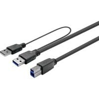Black VivoLink PROUSB3AB3C-DUAL USB cable with dual connectors and blue-tipped USB 3.0 ports.