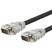 Black VivoLink VGA cable 0.5 m with silver D-Sub connectors and secure screws