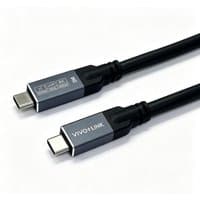 Black VivoLink USB-C to USB-C cable, 0.5m length, with gray connectors and branded text.
