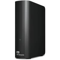 Black Western Digital Elements Desktop external hard drive with curved edges and WD logo.