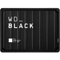 Black Western Digital LCK P10 Game Drive with white text and rugged, ribbed design.