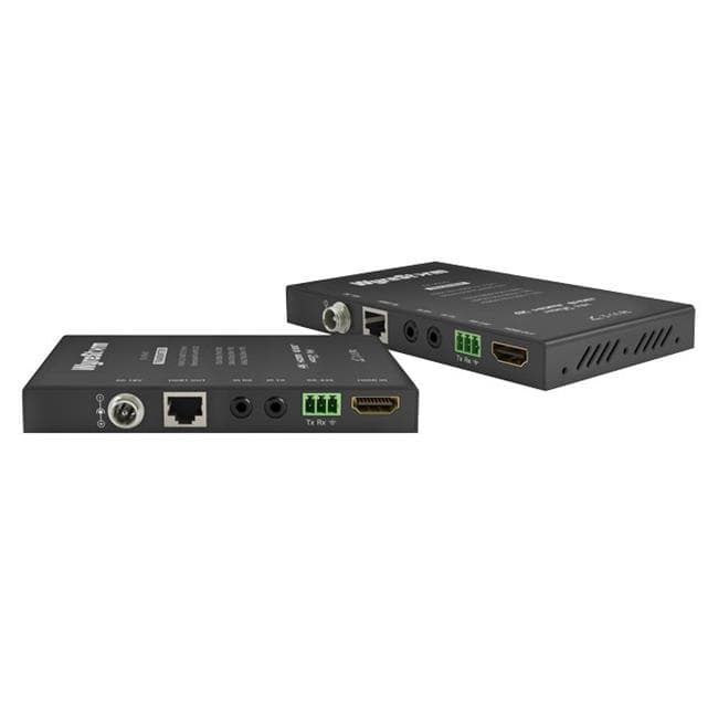 Black WyreStorm EX-35-H2 AV Extender set, featuring a compact design with HDMI, Ethernet, and audio ports, ideal for transmitting AV signals over long distances.