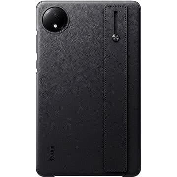 Black Xiaomi BHR8960GL tablet case made of textured material, featuring a secure strap and cutouts for camera and ports, designed for 8.7-inch tablets.