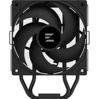 Black Zalman CNPS9X ECO DS processor air cooler with large fan, sleek black blades, and compact design.