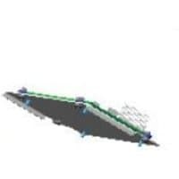 Zebra P1031925-201 printer/scanner spare part, flat rectangular component with green and black details, blue connectors.