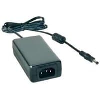 Black Zebra printer power supply with attached cable and plug connector