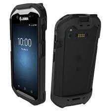 Zebra SG-TC52AX-EXOLOL-01 is a rugged black barcode reader accessory featuring a durable design, touchscreen display, and multiple side buttons for enhanced functionality.