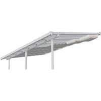 White Palram Canopia patio cover roof blinds, 3m x 5.46m, featuring a sleek design with adjustable slats and sturdy frame.