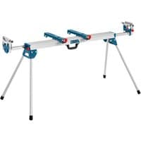 Bosch GTA 3800 Professional Stand, silver and blue, foldable legs, adjustable supports, carrying handle.