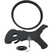 "Black Trend Routabout Kit with circular guide, 22mm cutter, and 1/2 inch shank, includes screws and base plate"