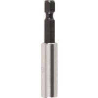 Silver and black Trend Snappy Bit Holder with hex shank and cylindrical body for secure bit attachment.