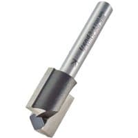 Trend TR14X1/4TC two flute straight bit, silver with engraved branding, 12.5 x 25mm cutting edge.