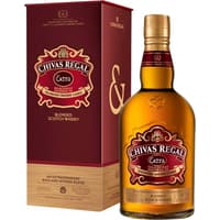 Chivas Regal 13 Year Extra Whisky 70cl bottle with red label and gold accents, next to matching red box.