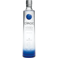 Ciroc Vodka 70cl bottle, clear with blue gradient base, silver cap, and blue circle logo on front.
