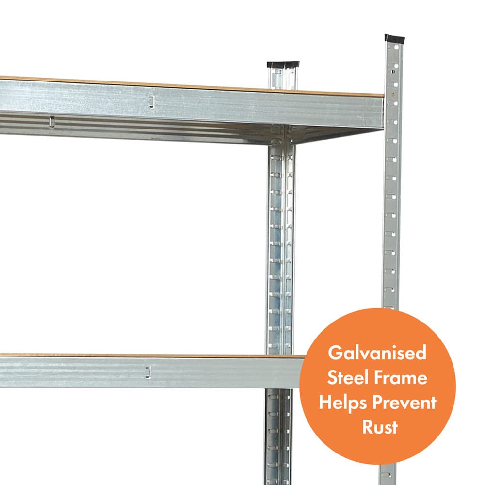 5-Tier Galvanised Steel Shelving Unit x5 – Silver (150 x 70 x 30cm) - image 3
