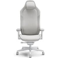 White Fractal Design Refine gaming chair with padded seat, high backrest, adjustable armrests, and five-wheel base.