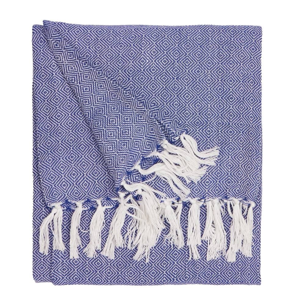 Furn Dessa Geometric Blue Woven Throw 130 x 180cm - image 2