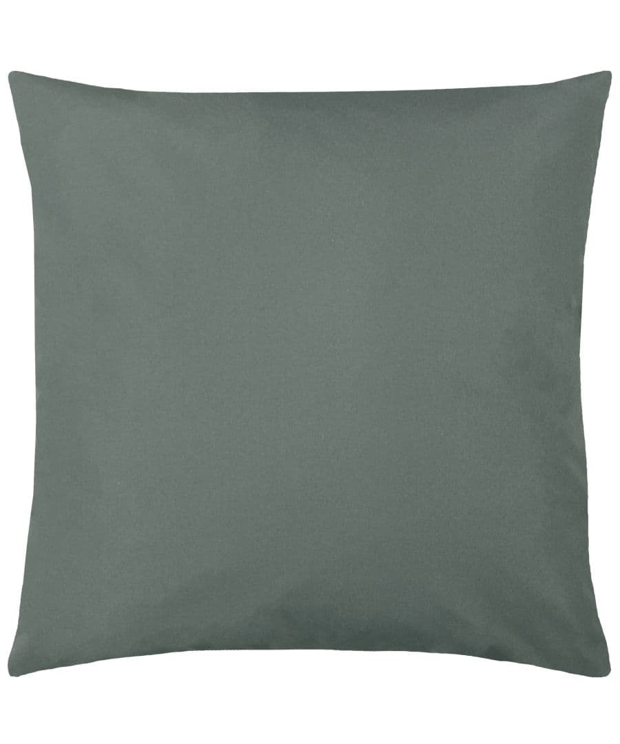 Square outdoor cushion in a soft grey color, made from durable fabric, designed for comfort and style, suitable for outdoor furniture.