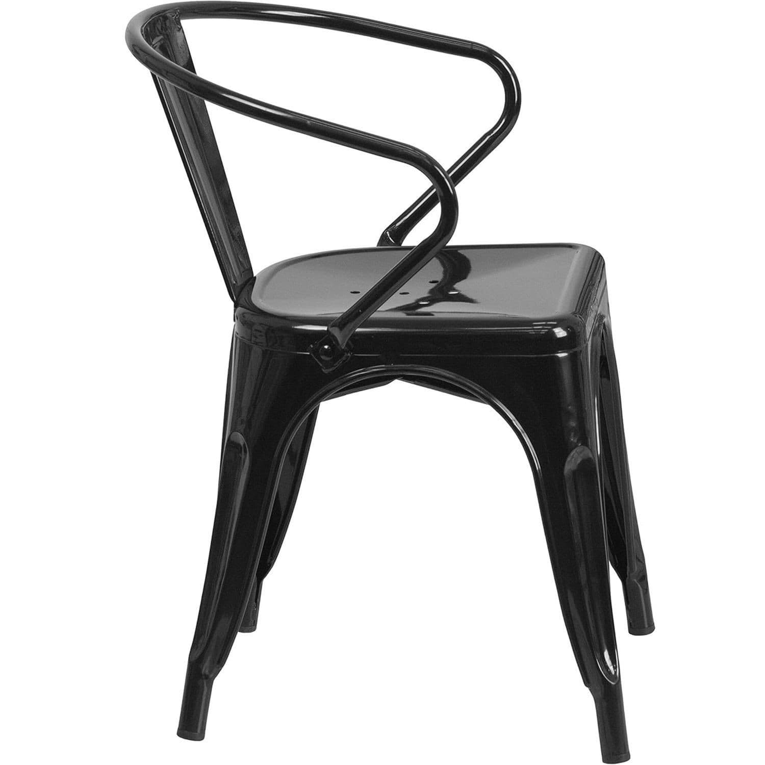 FWStyle Black Galvanised Steel Ready Assembled Chairs Set of 4 - image 4